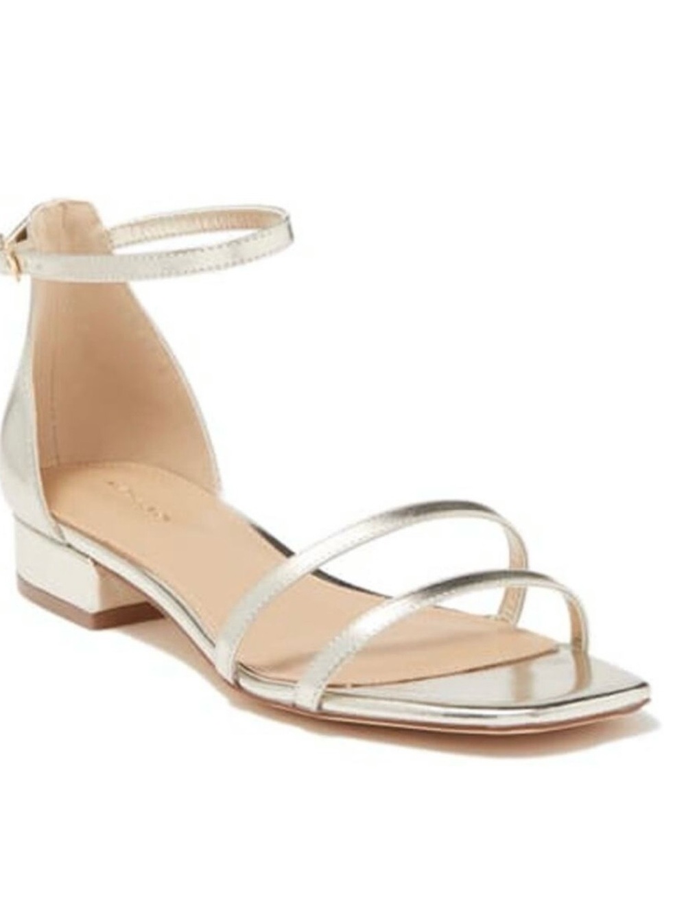 Taryn Rose Silver Metallic Strappy Ankle Strap Sandal